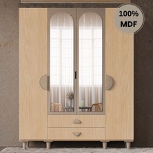 Comiet Ladin 4 Kapak Mdf Ayaklı Tasarım Gardırop