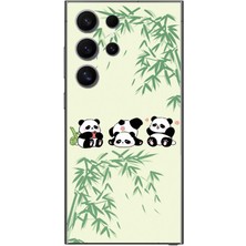 Le Balvo Samsung Galaxy S24 Ultra Uyumlu Panda Ailesi Baskılı Silikon Kılıf