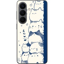 Le Balvo Samsung Galaxy S26 Uyumlu Mavi Kedi Kardeşliği Baskılı Silikon Kılıf