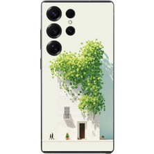 Le Balvo Samsung Galaxy S25 Ultra Uyumlu Sarmaşıklı Ev Baskılı Silikon Kılıf