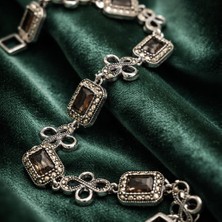 Jane Silver 925 Ayar Gümüş Zultanit ve Markazit Taşlı Baget Bileklik