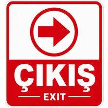 Eseran Print Çıkış (Exit) Tabelası Sticker – Yönlendirme Levhası (10X10–50X50 Cm)