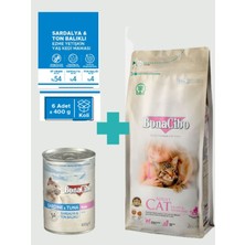 Bonacibo Tavuklu Kısır Kedi Maması 2 kg & Deniz Ürünlü Ezme Yaş Mama Avantaj Paketi (6X400 Gr)