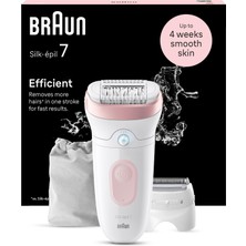 Braun Silk-Épil 7 Kadın Epilatörü, Uzun Süreli Tüy Giderme Için Tüy Çıkarıcı, Kadın Tıraş Makinesi, Su Geçirmez - Tıraş Aparatı ve Düzeltici Aparatı Dahil - 7-030, Beyaz/flamingor Pembe