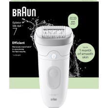 Braun Silk·épil 7, Kolay Epilasyon Için Geniş Başlıklı Epilatör, Islak ve Kuru, Uzun Süre Pürüzsüz Deri, 7-000, Gümüş