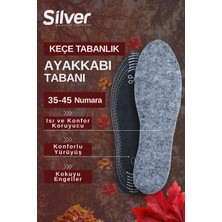 Silver Isı Koruyucu Keçe Ayakkabı Tabanlığı - Sıcak Tutan Kışlık Taban (35-45)