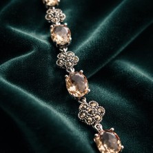 Jane Silver 925 Ayar Gümüş Zultanit ve Markazit Taşlı Baget Bileklik