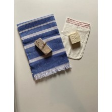 Luord-Store Gelin Hamamı Seti, Premium Peştemal , Ponza Topuk Taşı, Doğal Zeytinyağı Sabun, Kese 4lü Set