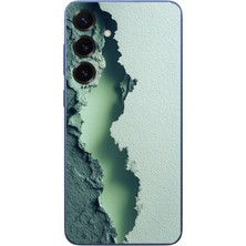 Le Balvo Samsung Galaxy S25 Plus Uyumlu Koyu Yeşil Izler Baskılı Silikon Kılıf
