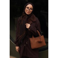 Lale Butik Levidor Örme Yumuşak Deri Askılı Çanta 930858 Kahverengi
