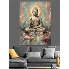 Tablomega Su Kenarında Meditasyon Yapan Buda Dekoratif Kanvas - Mdf Ahşap Tablo