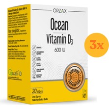 Ocean Vitamin D3 600 Iu Sprey 20 ml - 3 Adet (Toplam 60 ml)