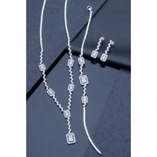 Innuendo Jewelry 925 Ayar Gümüş Kadın Baget Taşlı Elegant Set