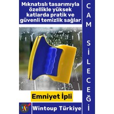 Wintoup #camsileceği Özel Tasarım Manyetik Emniyet Ipli Yüksek Katlı Iç Dış Cephe Akvaryum Otomobil Ayna Temizlik Pratik Mıknatıslı Çift Taraflı Cam Sileceği