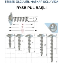 Şenzen 3,9X25 mm Rysb Pul Başlı Matkap Uçlu Akıllı Vida - 1,000 Adet