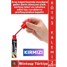 Wintoup #otoboya Otomobil Bakım Araç Kaporta Onarıcı Taş Izi Çizik Giderici Parlaklık Kazandırıcı Uv Korumalı Tamir Boyası Hassas Fırçalı Kırmızı Renk Rötuş Kalemi 2 Adet