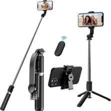 Ensiga Bluetooth Kumandalı Selfie Çubuğu Tripod Katlanabilir Telefon Standı 360° Dönebilen Canlı Yayın Vlog Çekim Aparatı