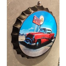 Vintage Koleksiyon Kırmızı Amerikan Araba Metal Kapak 35CM