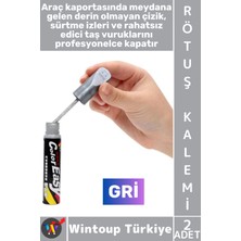 Wintoup #otoboya Otomobil Bakım Araç Kaporta Onarıcı Taş Izi Çizik Giderici Parlaklık Kazandırıcı Uv Korumalı Tamir Boyası Hassas Fırçalı Gri Renk Rötuş Kalemi 2 Adet