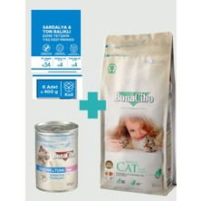 Bonacibo Kuzulu Kuru Mama 2 kg & Deniz Ürünlü Ezme Yaş Mama Avantaj Paketi (6X400 Gr)