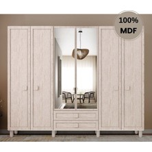 Comiet Nilüfer 6 Kapak Mdf Ayaklı Tasarım Gardırop