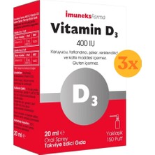 Imuneks Vitamin D3 400 Iu Sprey 20 ml - 3 Adet (Toplam 60 ml)