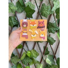 Tiny Stories TR Mıknatıslı Kitap Ayracı - Hayvan Karakter Temalı-4/ 6 Adet -Magnetic Bookmark Page Marker