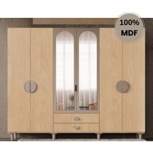 Comiet Ladin 6 Kapak Mdf Ayaklı Tasarım Gardırop