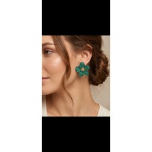 Tılsım Accesories Çiçek Küpe Yeşil