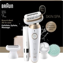 Braun Silk·épil 9 Flex Skinspa Epilatör Kadın, Hepsi Bir Arada Set, Kolay Tüy Alma Için 360° Esnek Başlık, Islak ve Kuru, Bayan Tıraş Makinesi, Su Geçirmez - Dahil. Vücut Düzeltici - 9-481 3d, Altın