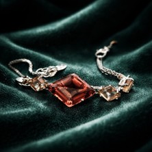 Jane Silver 925 Ayar Gümüş Zultanit ve Markazit Taşlı Baklava Bileklik