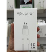 Iphone Uyumlu 25W Type-C Power Adapter Type-C To Type-C Kablo Iphone 15 ve Üstü Uyumlu