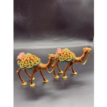 Parti Zamanı Otantik Kristal Taşlı Deve Figürlü Aksesuar Kutusu - 2’li Set Dekoratif Ev & Ofis Biblo