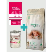 Bonacibo Yetişkin Kuzulu Kuru Mama 2 kg & Soslu Sığır Etli Konserve Avantaj Paketi (6X400 Gr)