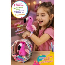 Toyfest Konuşan Flamingo Peluş Oyuncak Ses Taklit Eden Slap Bant Bileklikli Şarjlı Eğitici Oyuncak