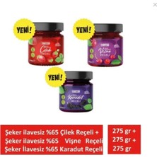 Harras Şeker Ilavesiz Çilek Karadut ve Vişne Reçeli Ekstra Geleneksel 3'lü Set x 275 gr