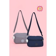Westbag Kadın Çapraz Askılı Üç Gözlü Fermuarlı Krinkıl Günlük Omuz Çantası