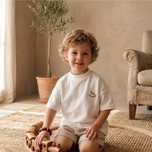Elibaby Pamuklu Oversize Tok Kumaş Bebek Çocuk T-Shirt