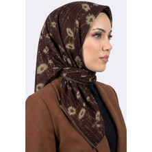 Hadiora Bordo Çiçek Desenli Organik Pamuk Soft Eşarp