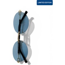 Ren Eyewear DERLA Metal Oval Kadın Güneş Gözlüğü Mavi Cam  Detaylı UV400 Korumalı