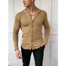 Modefendicom Slim Fit %100 Pamuk Triko Kumaş Gömlek