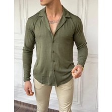 Modefendicom Slim Fit %100 Pamuk Triko Kumaş Gömlek