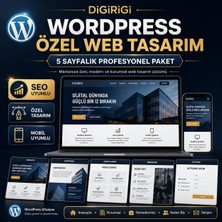 Wordpress Özel Web Tasarım Paketi | 5 Sayfalık Seo Uyumlu Kurumsal Website Tasarımı | Anasayfa, Kurumsal, Hizmetler, Neden Biz, Iletişim