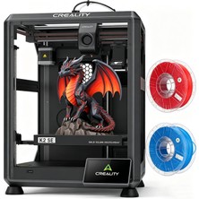 Creality K2 Se 3D Yazıcı, Pla Filamanlı 2 kg (Rastgele Renk), Çok Renkli Baskıyı Destekler, Cfs Gerektirir, 500 Mm/s Yüksek Hızlı Baskı, Otomatik Seviyelemeli Baskı Hacmi 220 x 215 x 245 mm