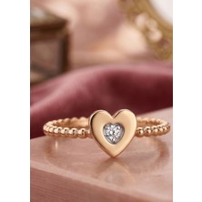 0.04 Karat Pırlantalı Kalp Chocolate Yüzük PY1061-1