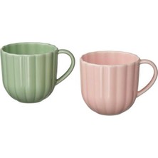 IKEA Smörfisk Kupa Seti, Açık Yeşil-Pembe, 34 Cl, 2 Adet