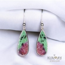 KURTAY JEWELLERY Rubyzoisite Taşlı Gümüş Küpe