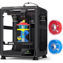Creality K2 Se 3D Yazıcı, 2 Rulo Hyper Pla Rfıd Filament (Rastgele Renk), 500 Mm/s Yüksek Hızlı Baskı, 220 × 215 × 245 mm Yapım Alanı, Otomatik Tesviye, Doğrudan Ekstruder, Sağlam Metal Çerçeve