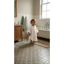 Elibaby %100 Organik Pamuk Müslin Panço Kapşonlu Panço Plaj Çocuk Bebek Panço Bornoz Havlu