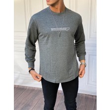 Modefendicom Yarım Oversize Yazı Detaylı Sweat